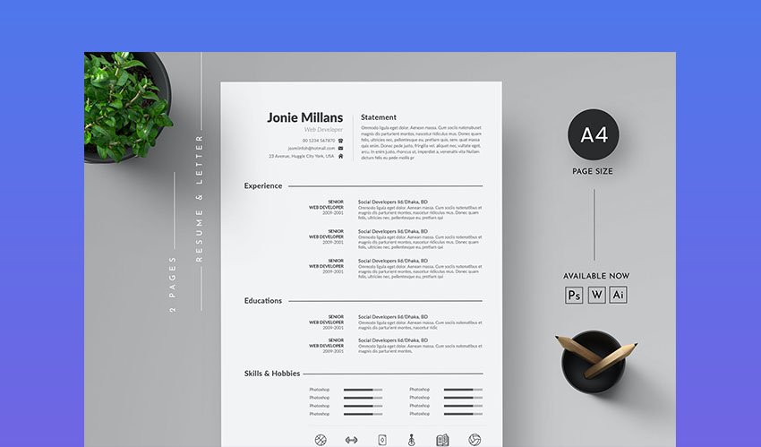 resume template with sections