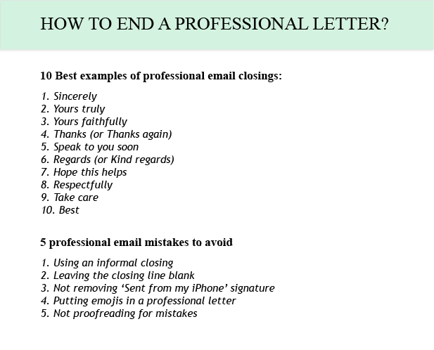 Different Ways To Close A Letter from resumeperk.com