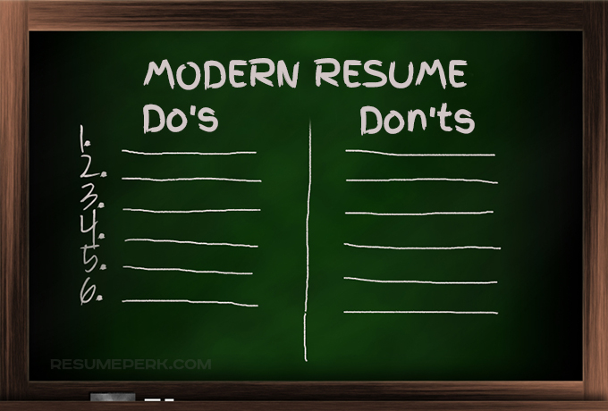 Dos and don'ts for modern resume